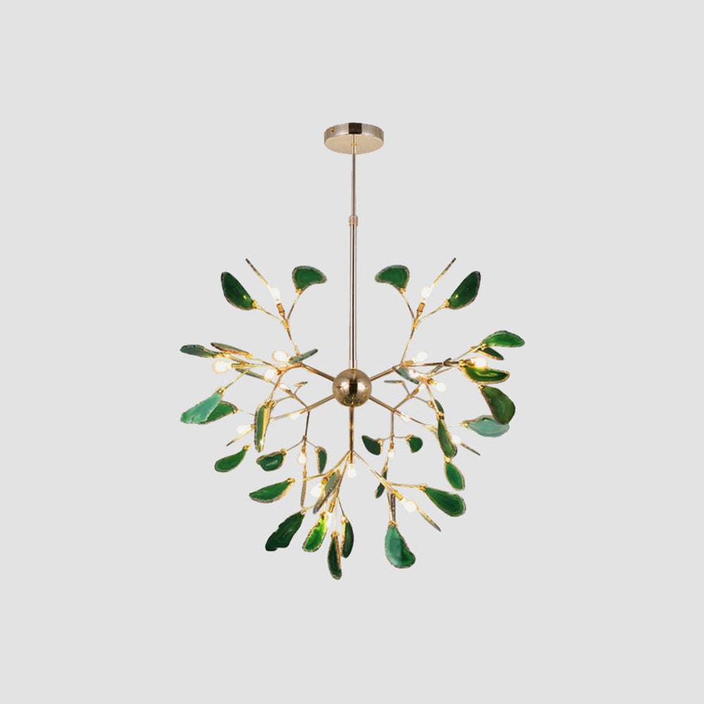 Agate Crystal Chandelier With Natural Stone Exclusive Pendant Light For Dining Room