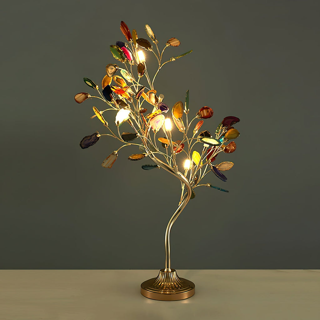 Agate Chandelier With Natural Stone Accents And Rose Gold Frame, 65 Cm And 85 Cm