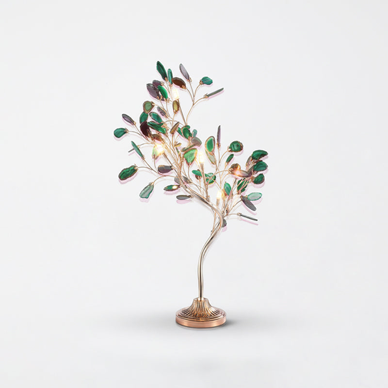 Agate Chandelier With Natural Stone Accents And Rose Gold Frame, 65 Cm And 85 Cm