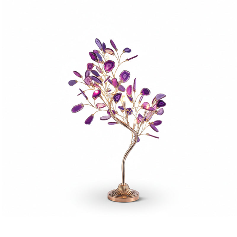Agate Chandelier With Natural Stone Accents And Rose Gold Frame, 65 Cm And 85 Cm