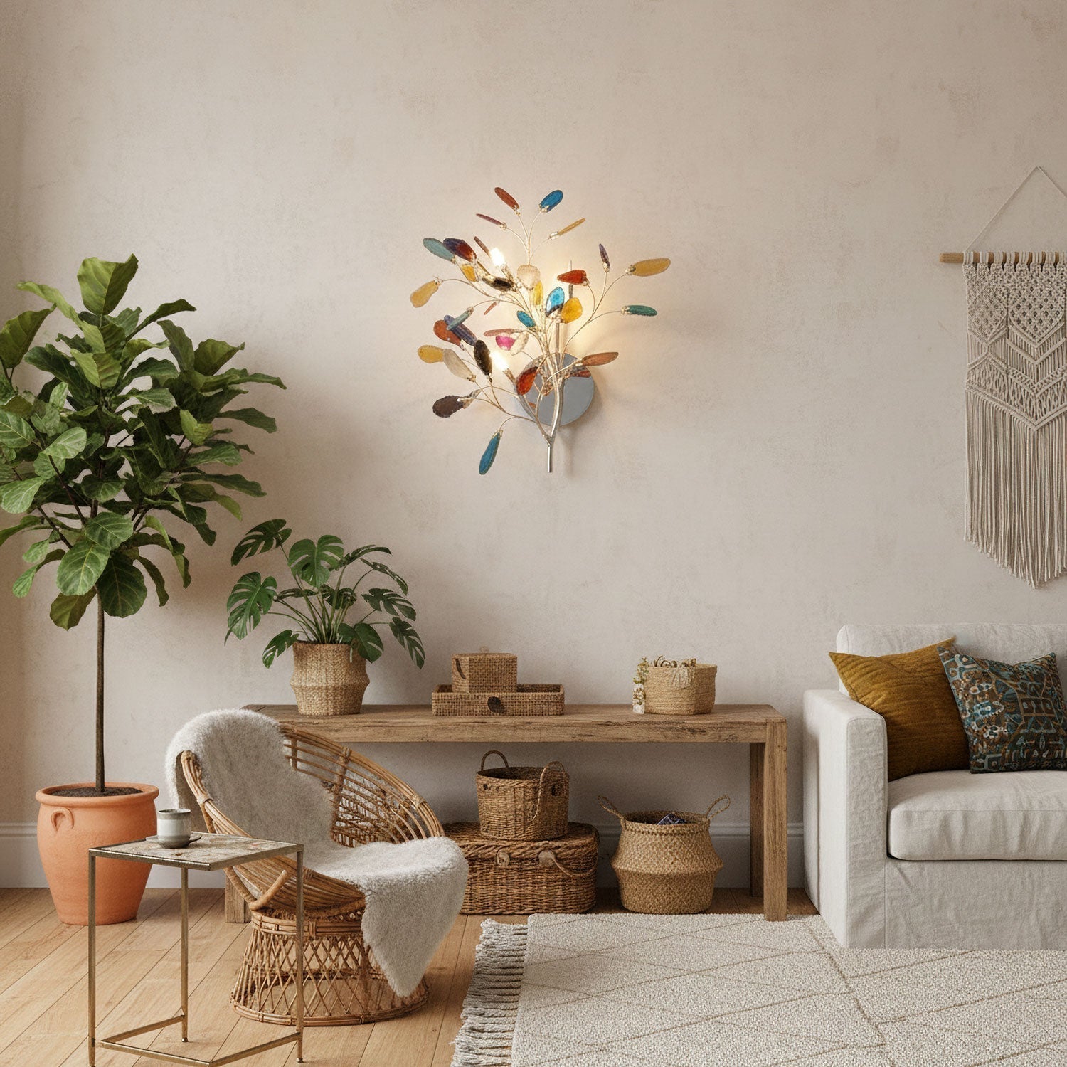 Lámpara de Pared Ágata con Piedra de Ágata y Acabado en Latón Dorado Iluminación Moderna para Sala de Estar
