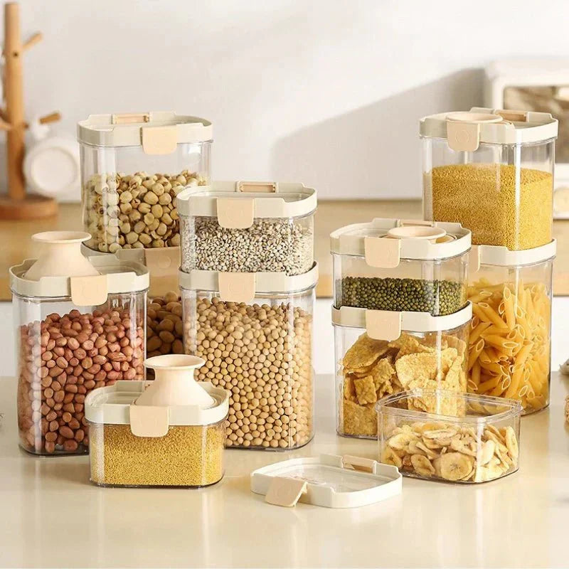 AeroSeal Airtight Storage Container Set For Grains, Spices, And Pantry Organization