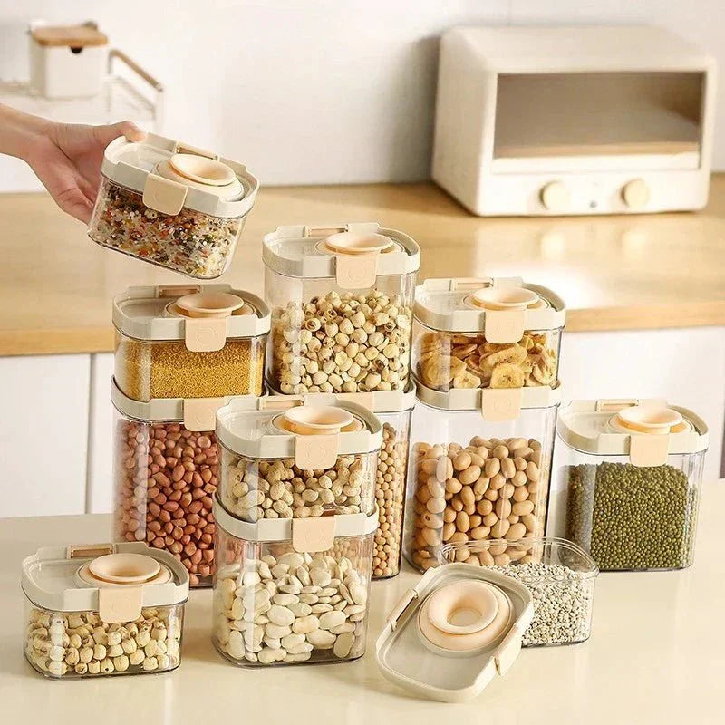 AeroSeal Airtight Storage Container Set For Grains, Spices, And Pantry Organization