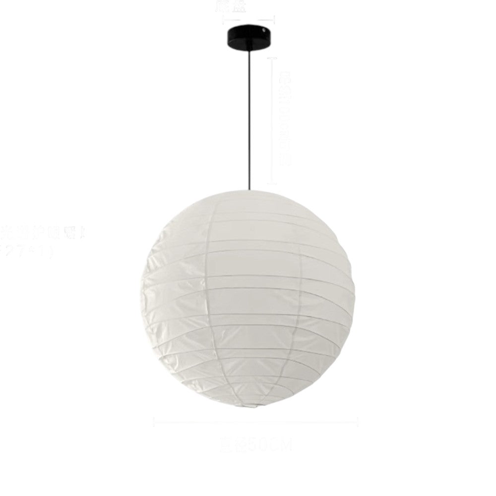 Lampada a sospensione Akari in carta di riso bianca, diametri 30/45/55 cm, design giapponese