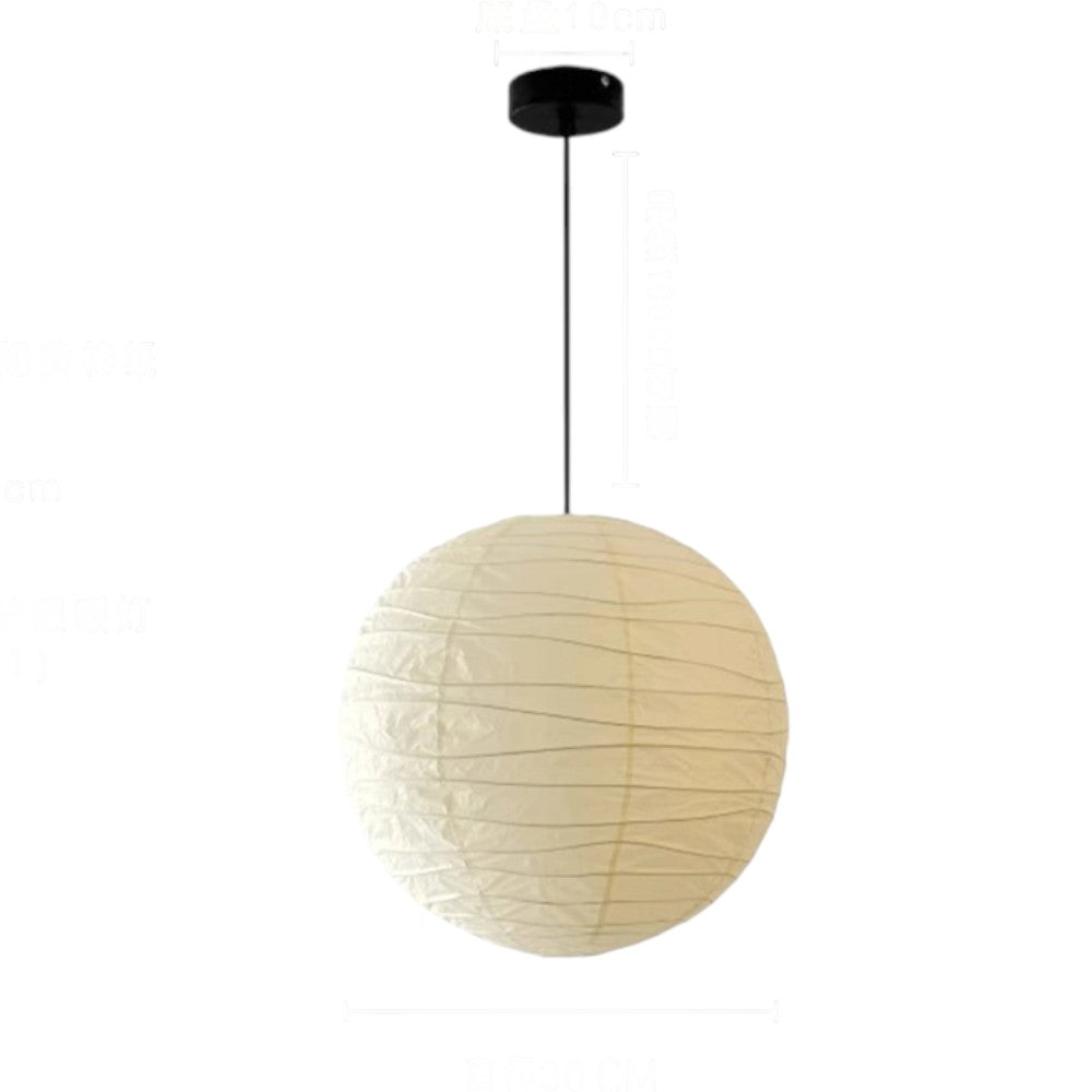 Lampada a sospensione Akari in carta di riso bianca, diametri 30/45/55 cm, design giapponese