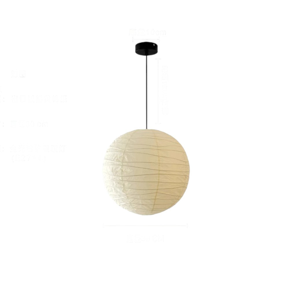 Lampada a sospensione Akari in carta di riso bianca, diametri 30/45/55 cm, design giapponese