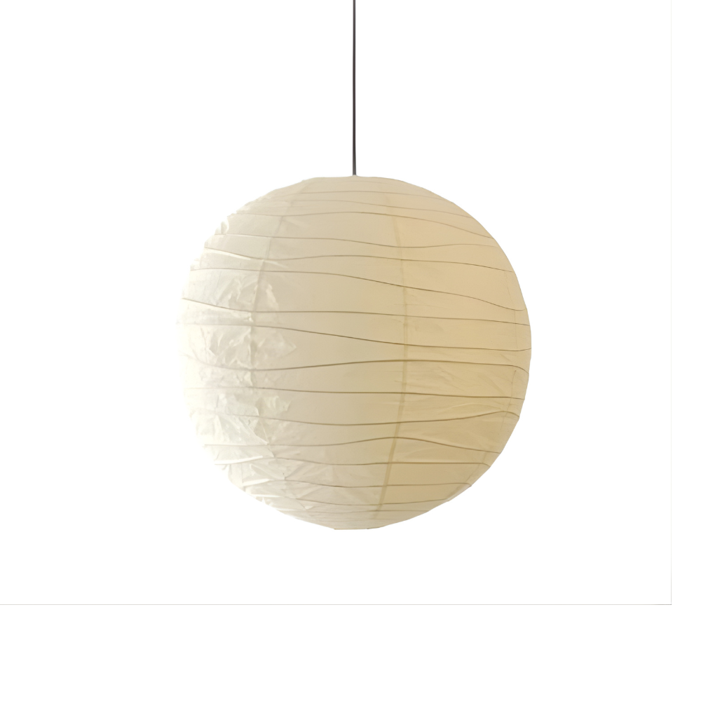 Lampada a sospensione Akari in carta di riso bianca, diametri 30/45/55 cm, design giapponese