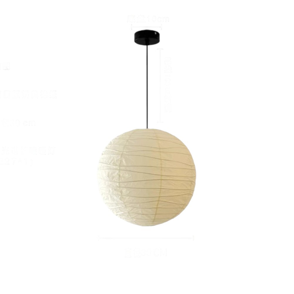 Lampada a sospensione Akari in carta di riso bianca, diametri 30/45/55 cm, design giapponese