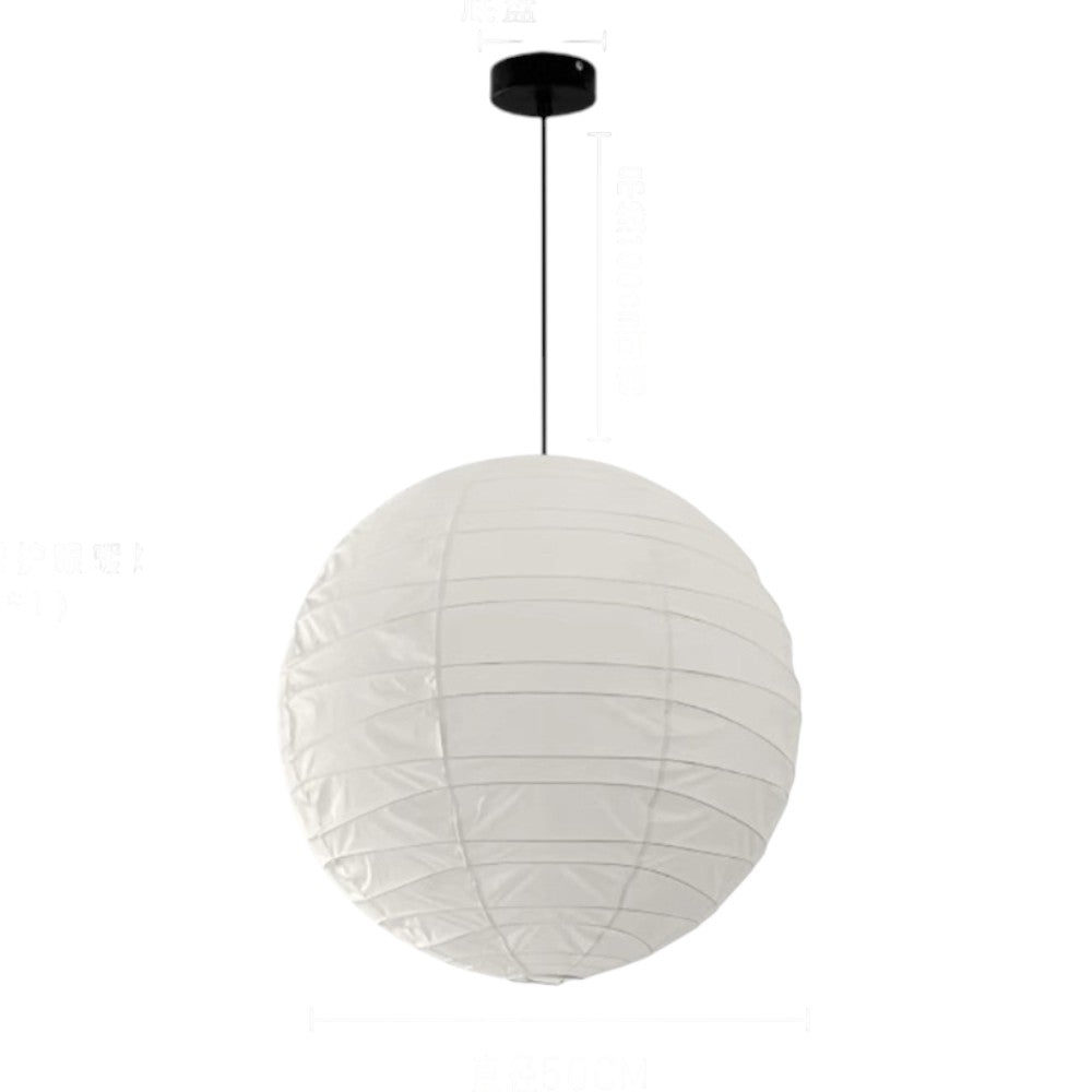 Lampada a sospensione Akari in carta di riso bianca, diametri 30/45/55 cm, design giapponese