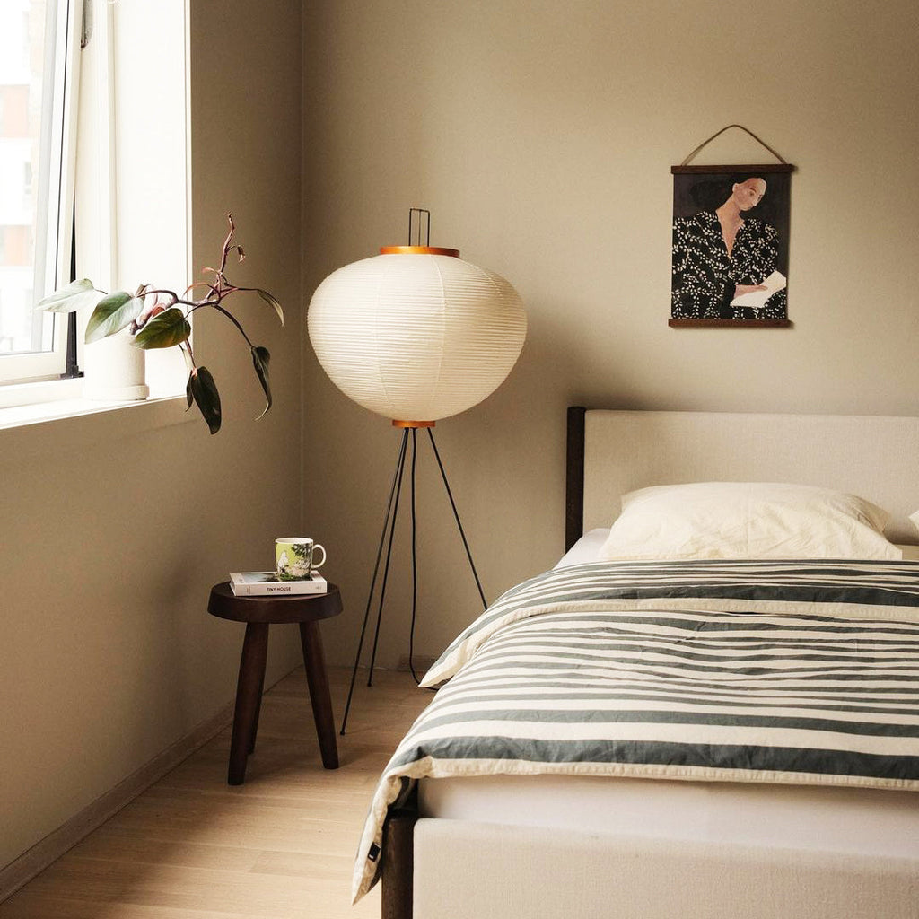 Akari Mulberry papir gulvlampe i metal, japansk stil til stuer