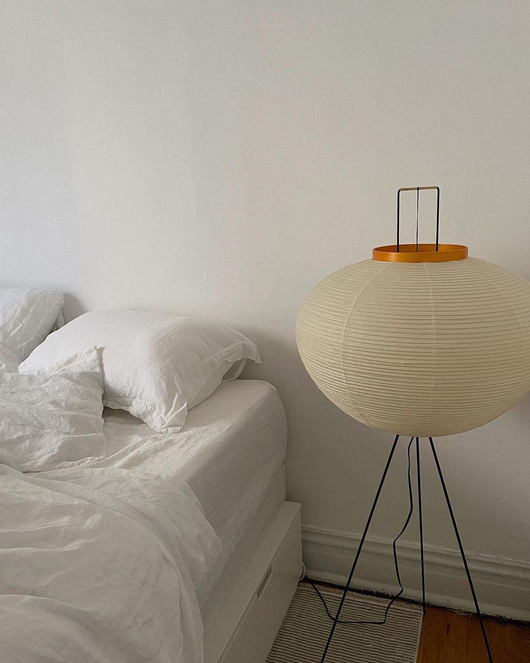 Akari Mulberry papir gulvlampe i metal, japansk stil til stuer