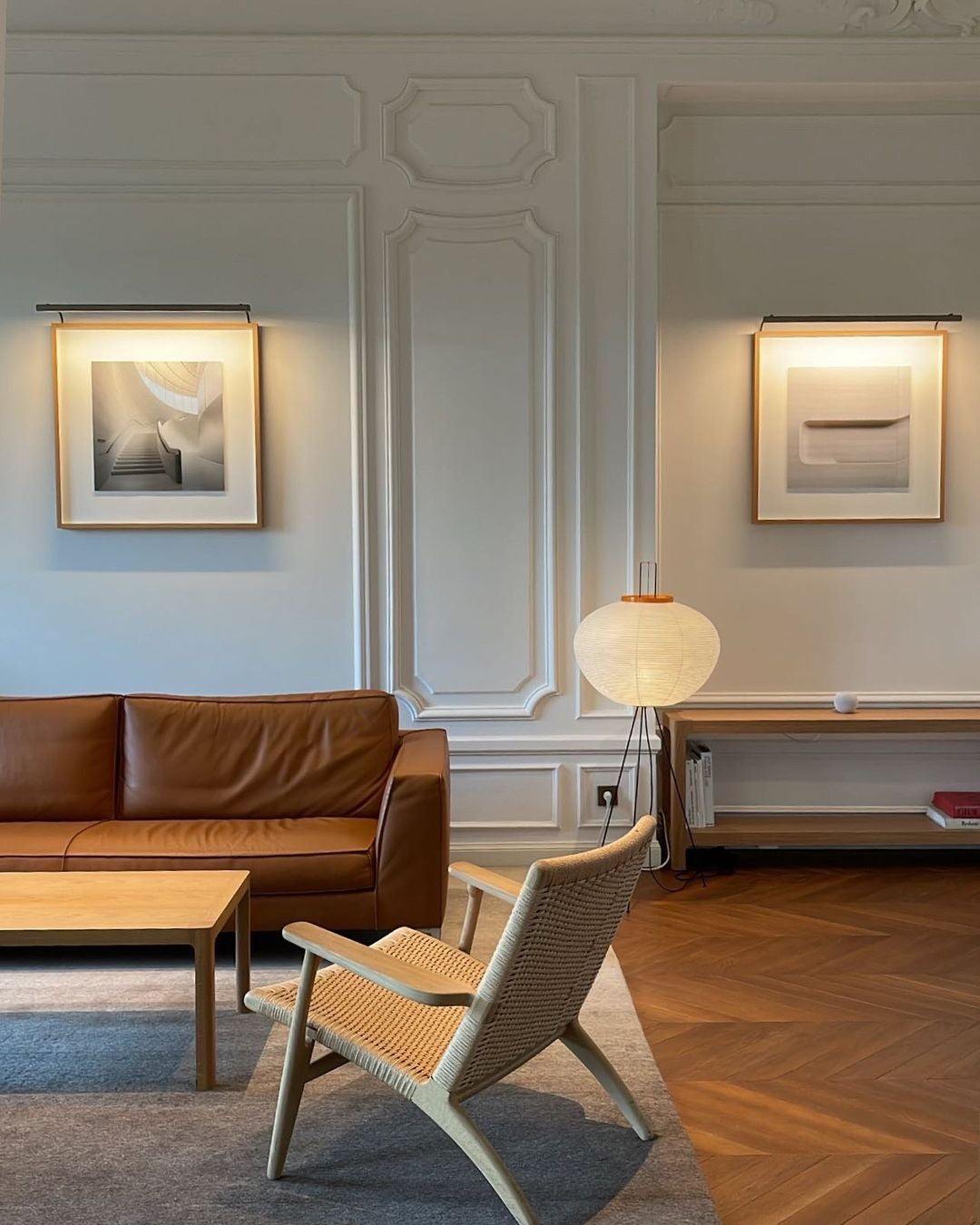 Akari Mulberry papir gulvlampe i metal, japansk stil til stuer