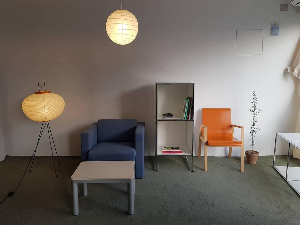 Akari Mulberry papir gulvlampe i metal, japansk stil til stuer