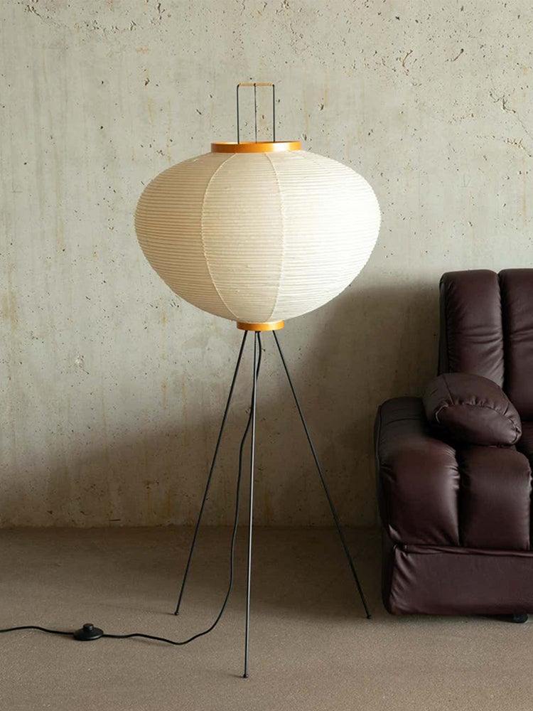 Akari Mulberry papir gulvlampe i metal, japansk stil til stuer
