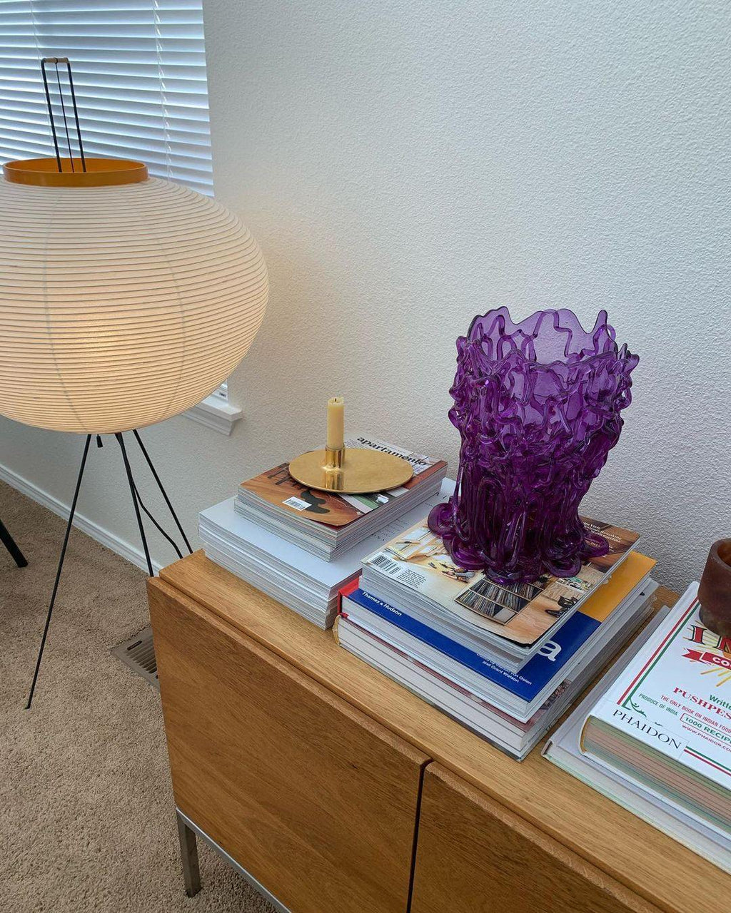Akari Mulberry papir gulvlampe i metal, japansk stil til stuer
