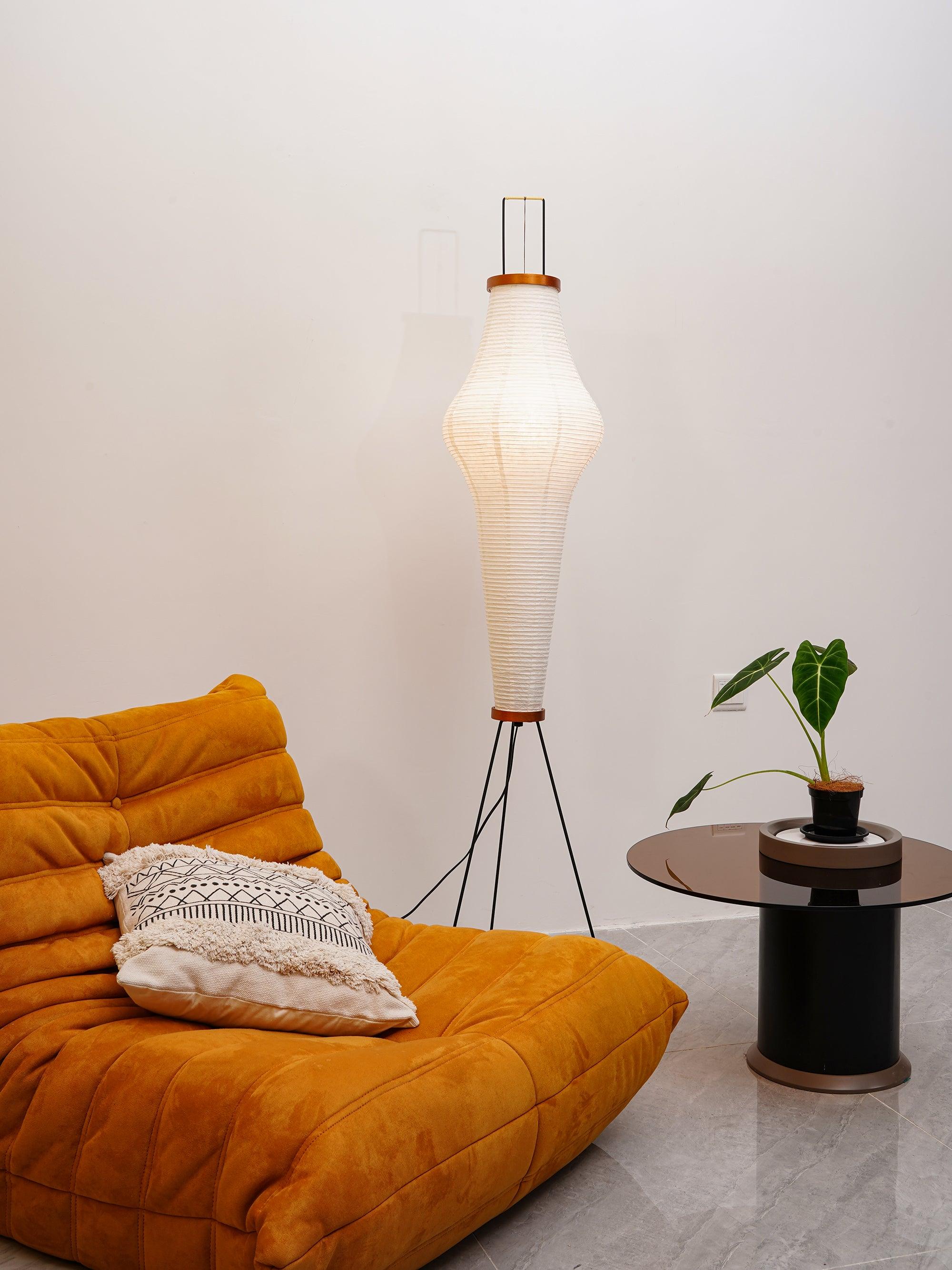 Akari Mulberry papir gulvlampe i metal, japansk stil til stuer