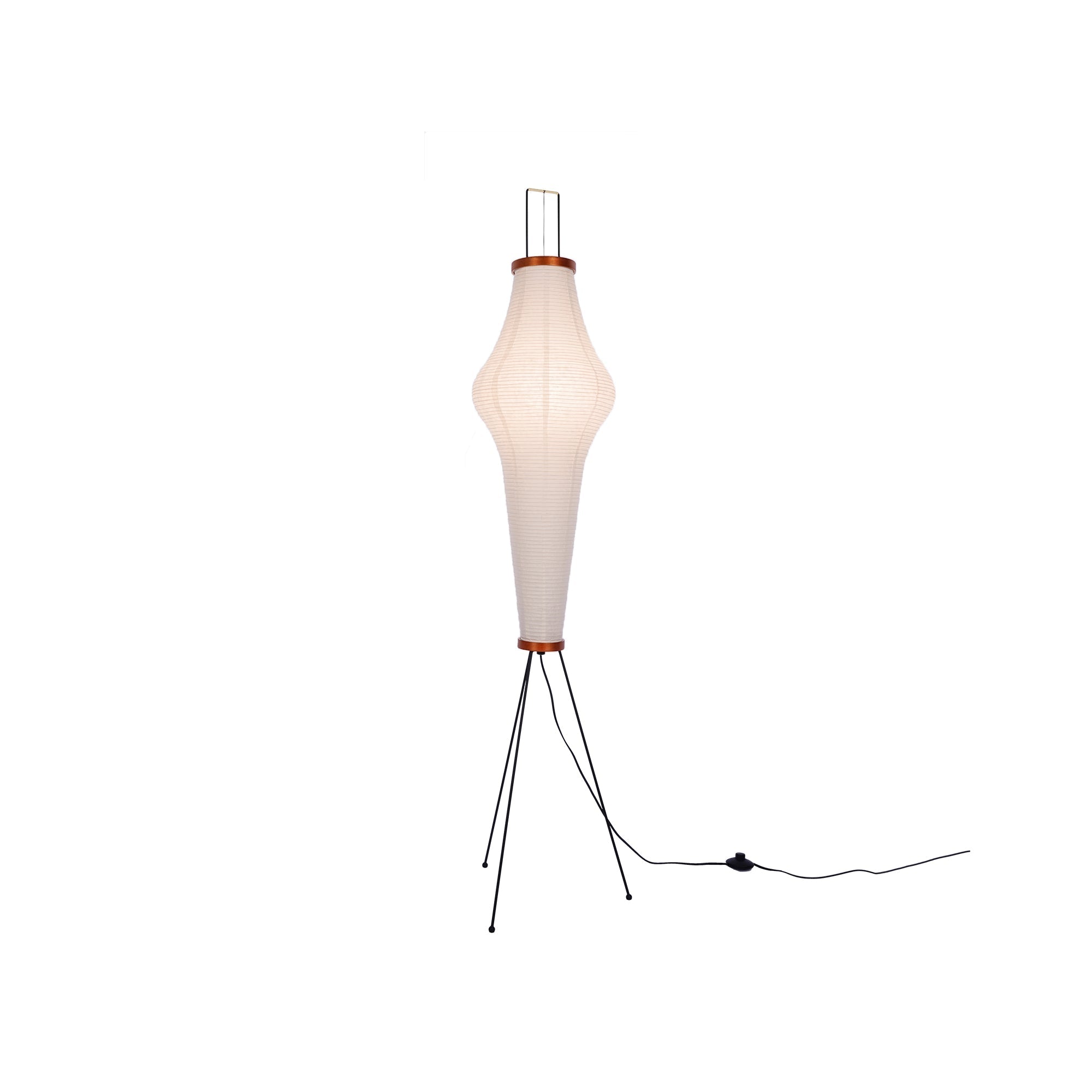 Akari Mulberry papir gulvlampe i metal, japansk stil til stuer