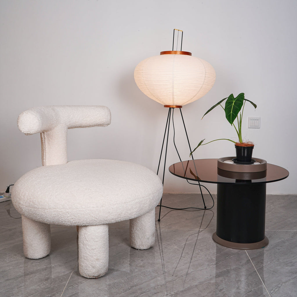 Akari Mulberry papir gulvlampe i metal, japansk stil til stuer