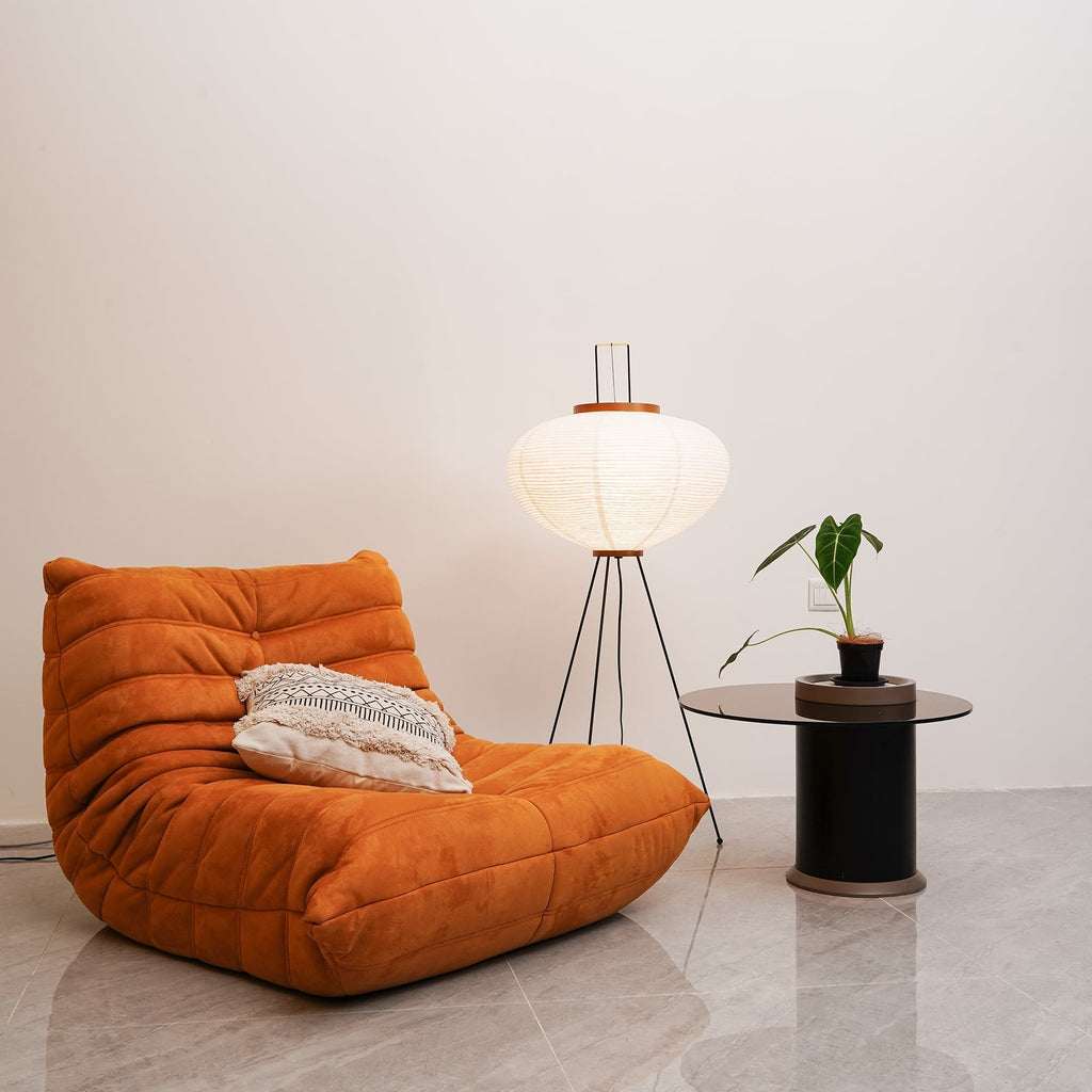 Akari Mulberry papir gulvlampe i metal, japansk stil til stuer
