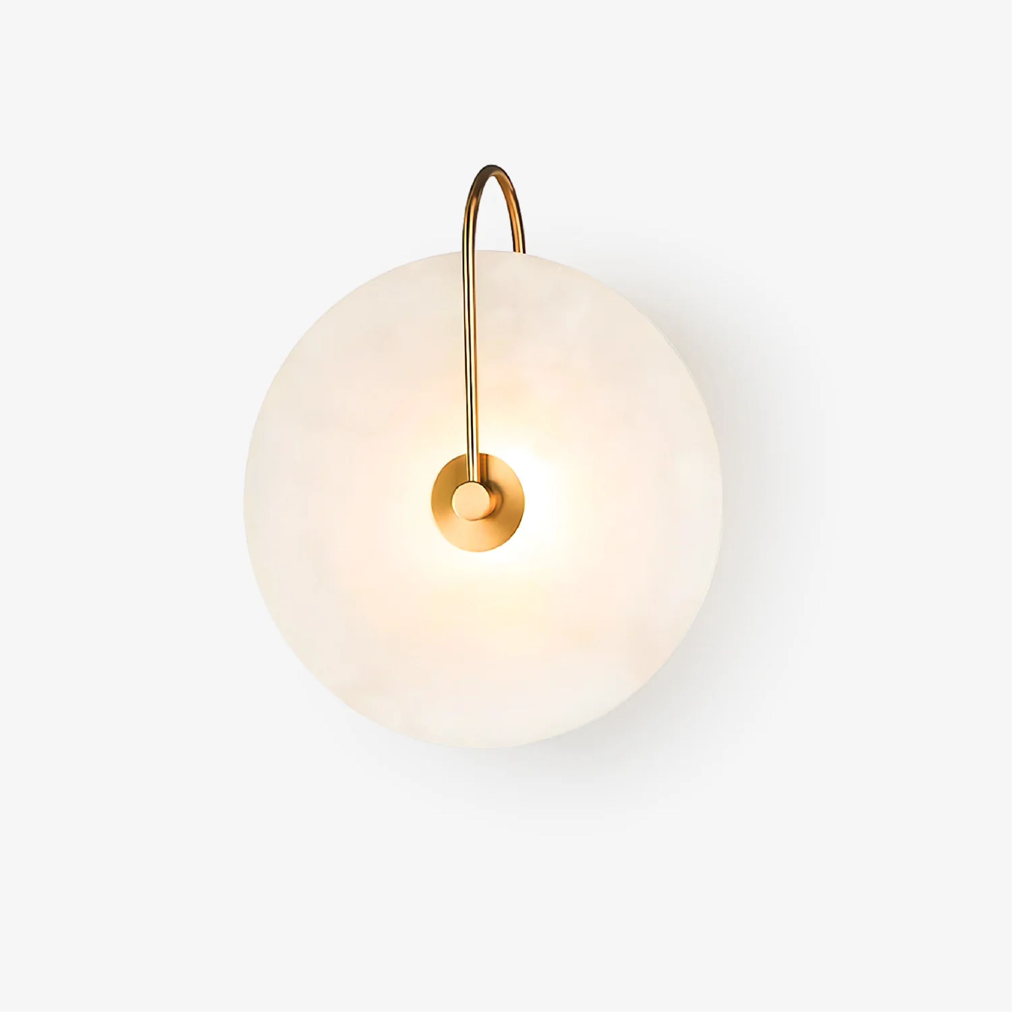Lampada da parete LED in marmo alabastro, rotonda color oro, per illuminazione ambientale in camera da letto e corridoio