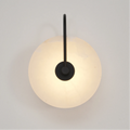 Lampada da parete LED in marmo alabastro, rotonda color oro, per illuminazione ambientale in camera da letto e corridoio