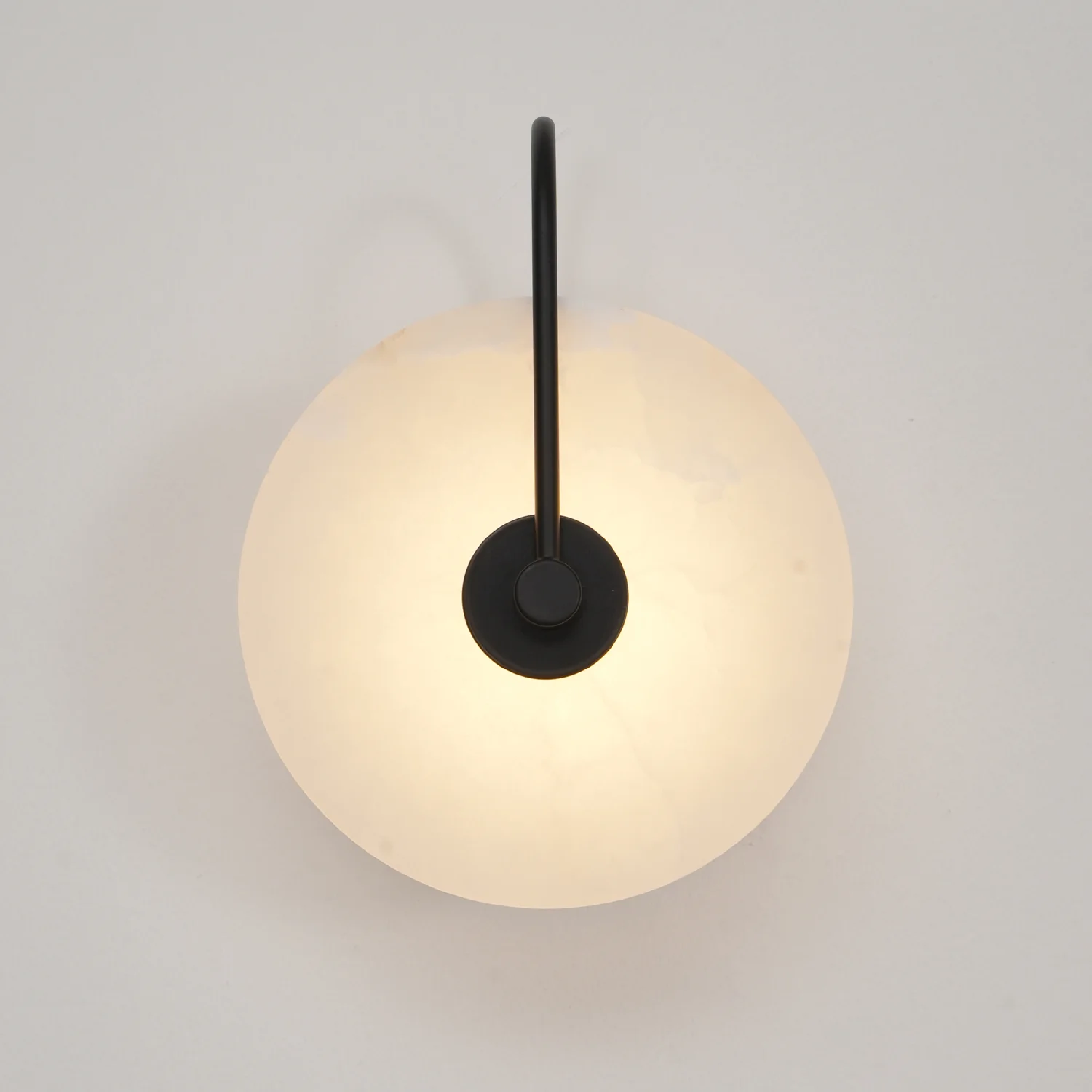 Lampada da parete LED in marmo alabastro, rotonda color oro, per illuminazione ambientale in camera da letto e corridoio