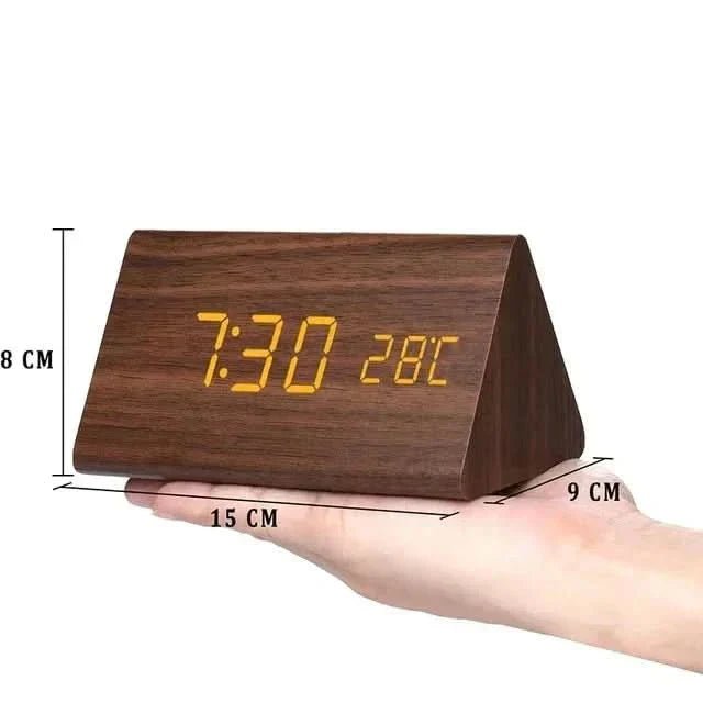 WoodLume Réveil LED Digital et Stylé au Design en Bois Naturel