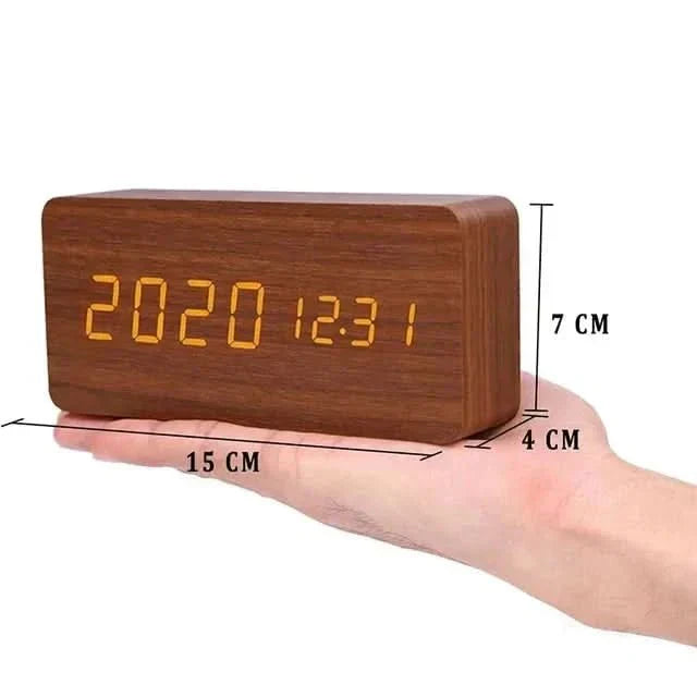 WoodLume Réveil LED Digital et Stylé au Design en Bois Naturel