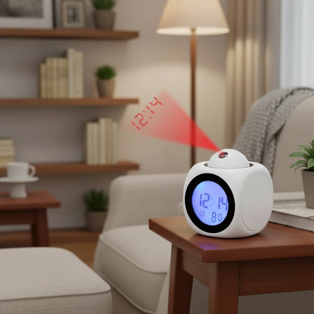 Luxoria Clear Time Projection Alarm Clock For Relaxed Mornings