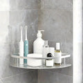 Aluminum Corner Shower Shelf With Self-Adhesive Mount Silver Bathroom Organizer