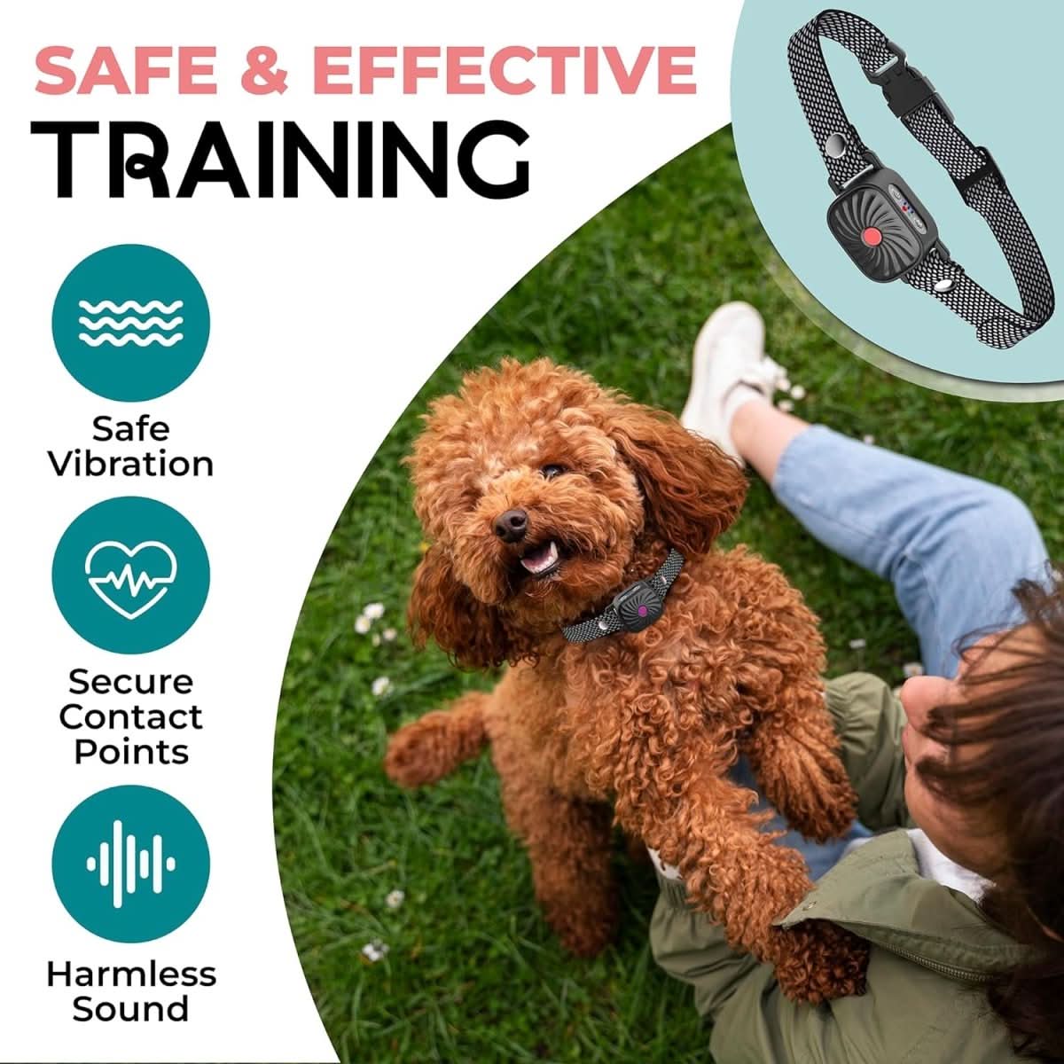 CalmPaw Mini Gentle Anti Bark Collar With Sound And Vibration For Small Dogs