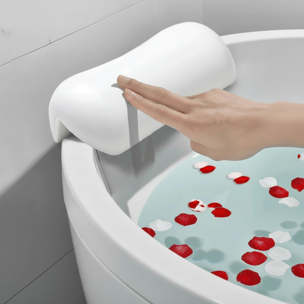 SereneNest Premium Bath Pillow Ergonomic And Non-Slip For Relaxing Baths