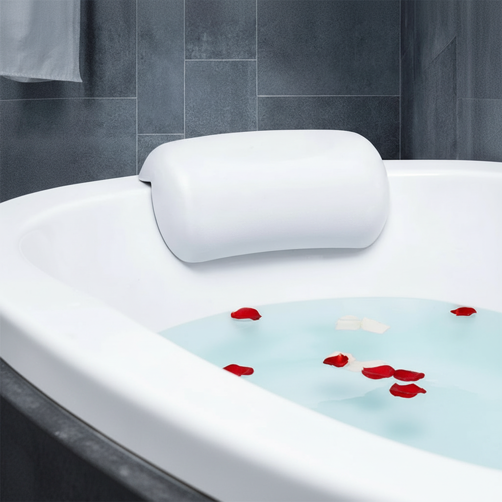 SereneNest Premium Bath Pillow Ergonomic And Non-Slip For Relaxing Baths