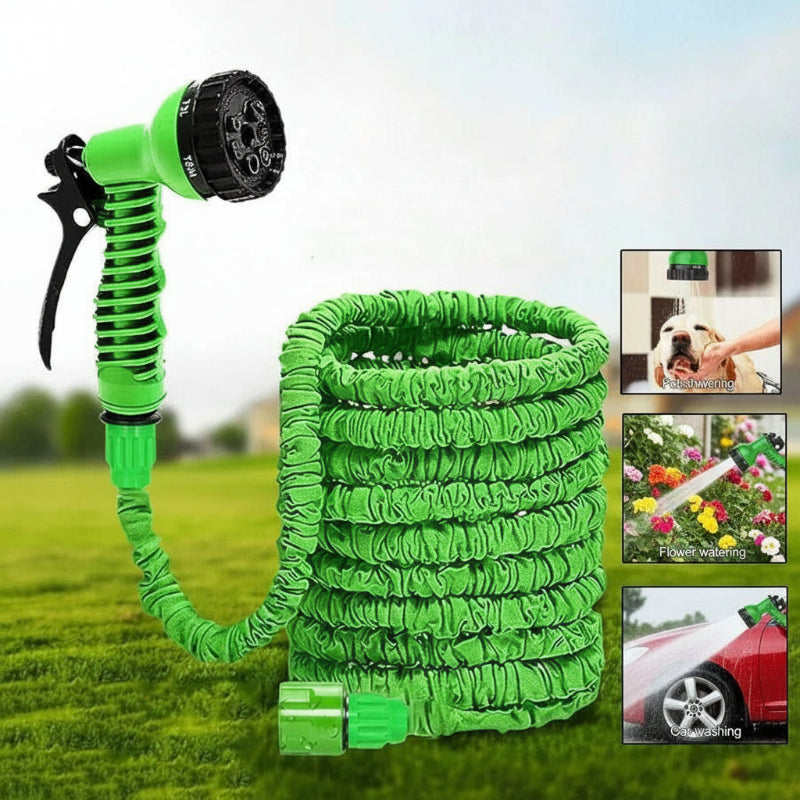 Tubo da giardino e per auto espandibile ad alta pressione con flessibilità a 360° e struttura resistente