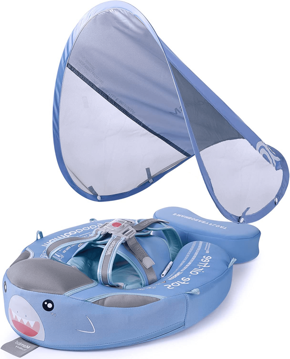 Canopy Anello da Nuoto per Bambini con Protezione Solare e Motivo Animale