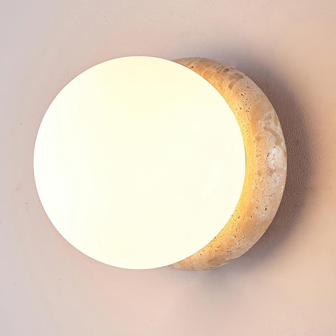 Verdantia Waterproof Travertine Outdoor Exterior Wall Lamp