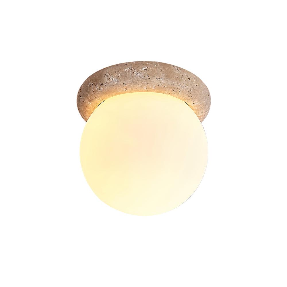 LumaStone Travertine LED Ceiling Light for Small Rooms