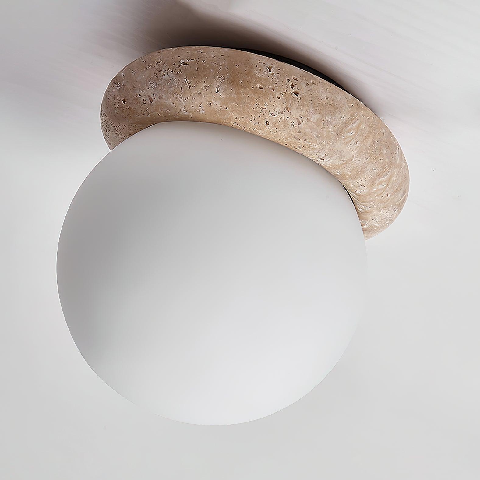 LumaStone Travertine LED Ceiling Light for Small Rooms