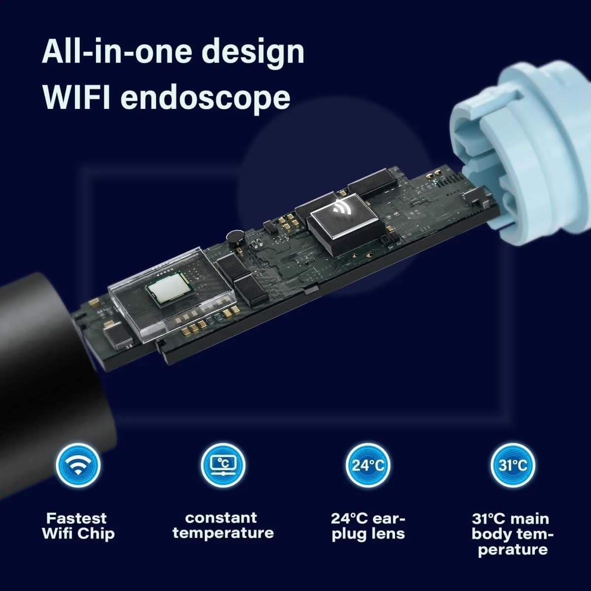 ClearView Mini Endoskop WiFi 1080P kamera inspekcyjna z 6 diodami LED