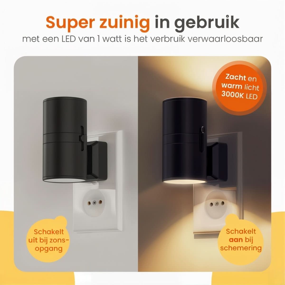 LumaGlow Night Light With Dimmable LED And Day Night Sensor