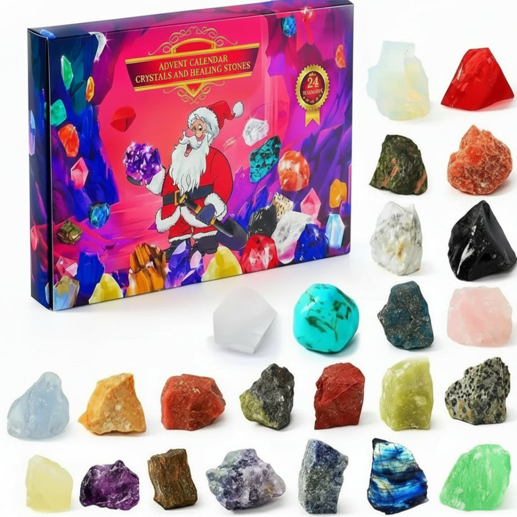 Gleamstone Advent Gem Calendar 2025 - 24 Natural Gemstones For Christmas Countdown