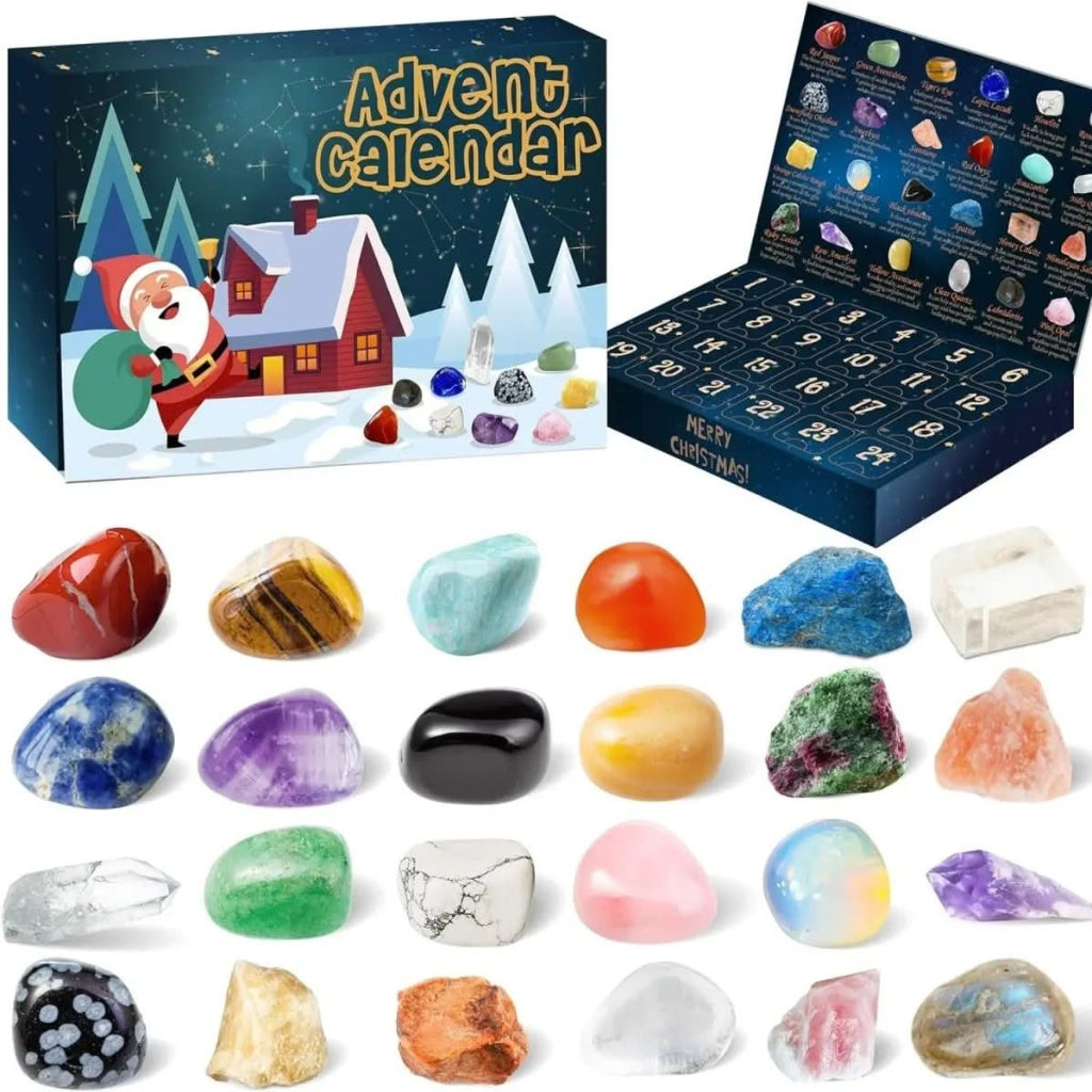 Gleamstone Advent Gem Calendar 2025 - 24 Natural Gemstones For Christmas Countdown
