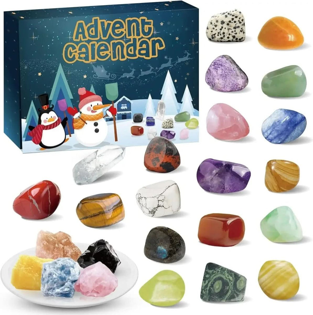 Gleamstone Advent Gem Calendar 2025 - 24 Natural Gemstones For Christmas Countdown