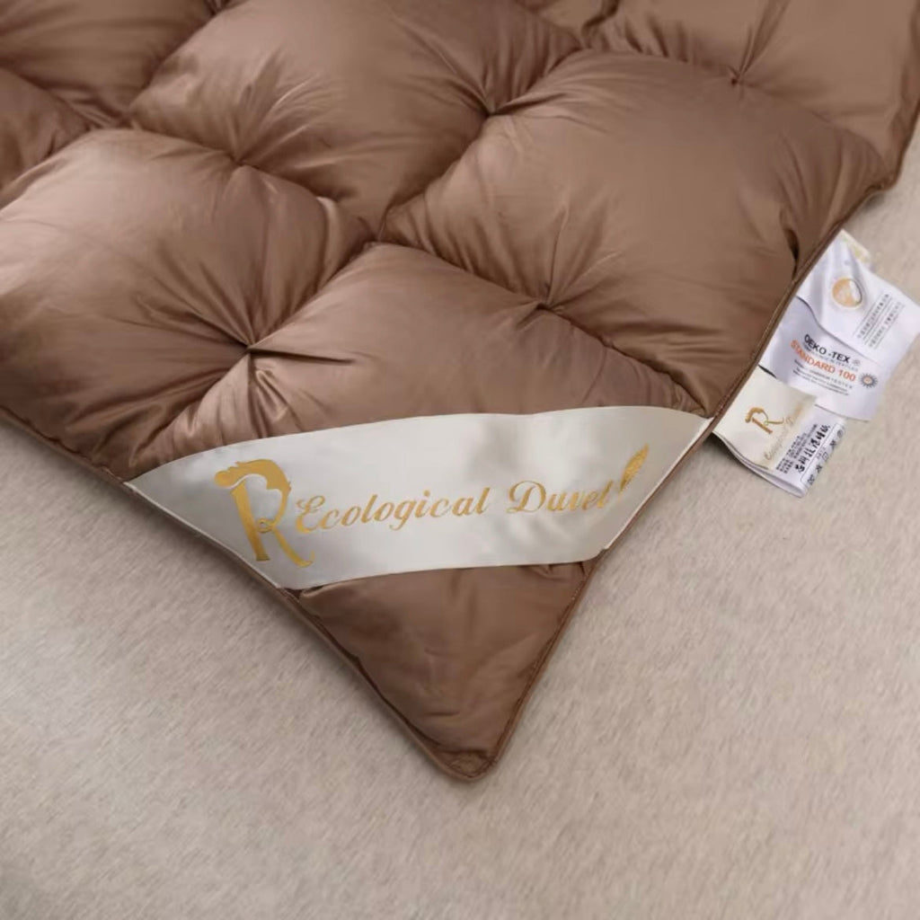 Liora Brown Comforter With Goose Down For Lightweight Luxury