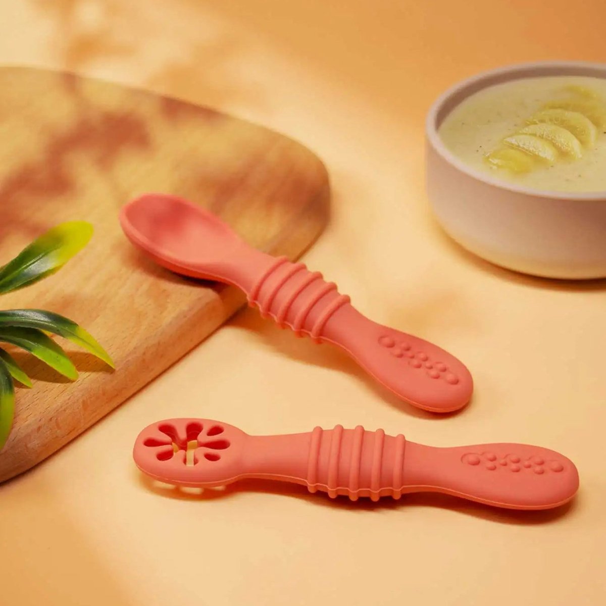 GentleBite měkká silikonová lžička pro krmení miminek pro každodenní použití
