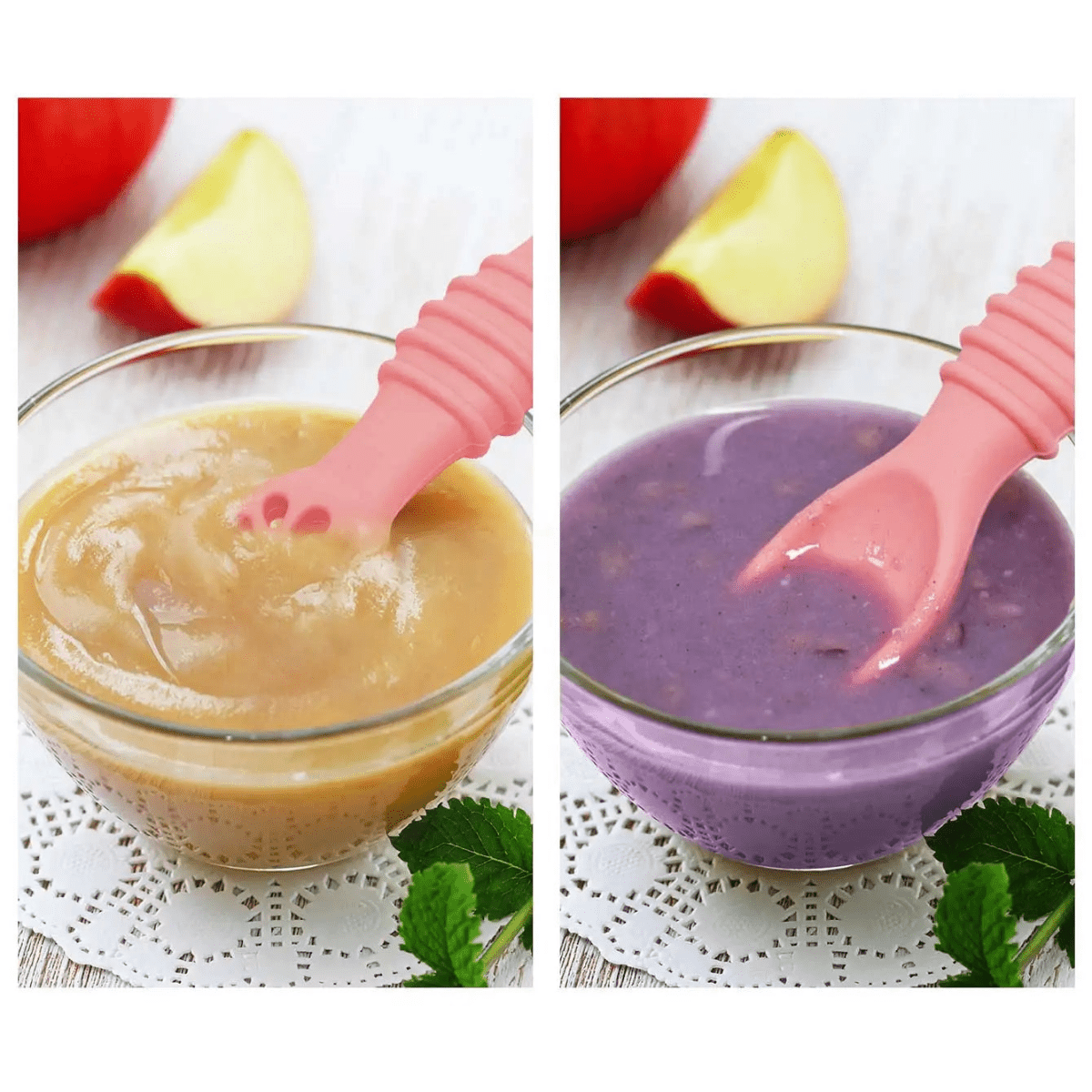 GentleBite měkká silikonová lžička pro krmení miminek pro každodenní použití