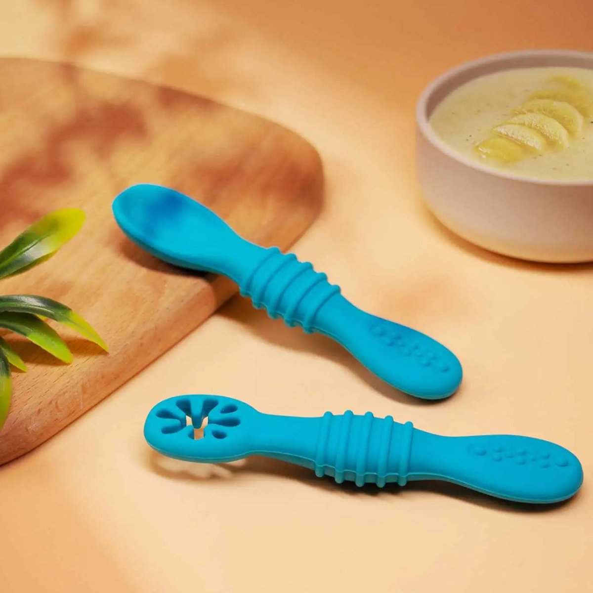 GentleBite měkká silikonová lžička pro krmení miminek pro každodenní použití