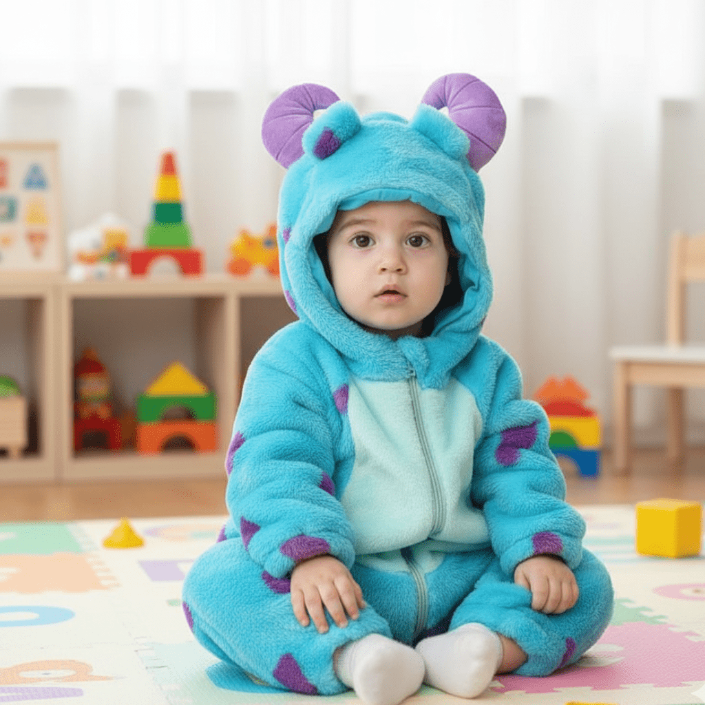 CuddleSprout Animal Baby Overall With Fluffy Comfort And Zipper Access