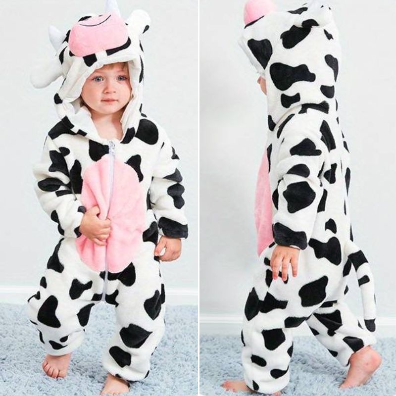 CuddleSprout Animal Baby Overall With Fluffy Comfort And Zipper Access