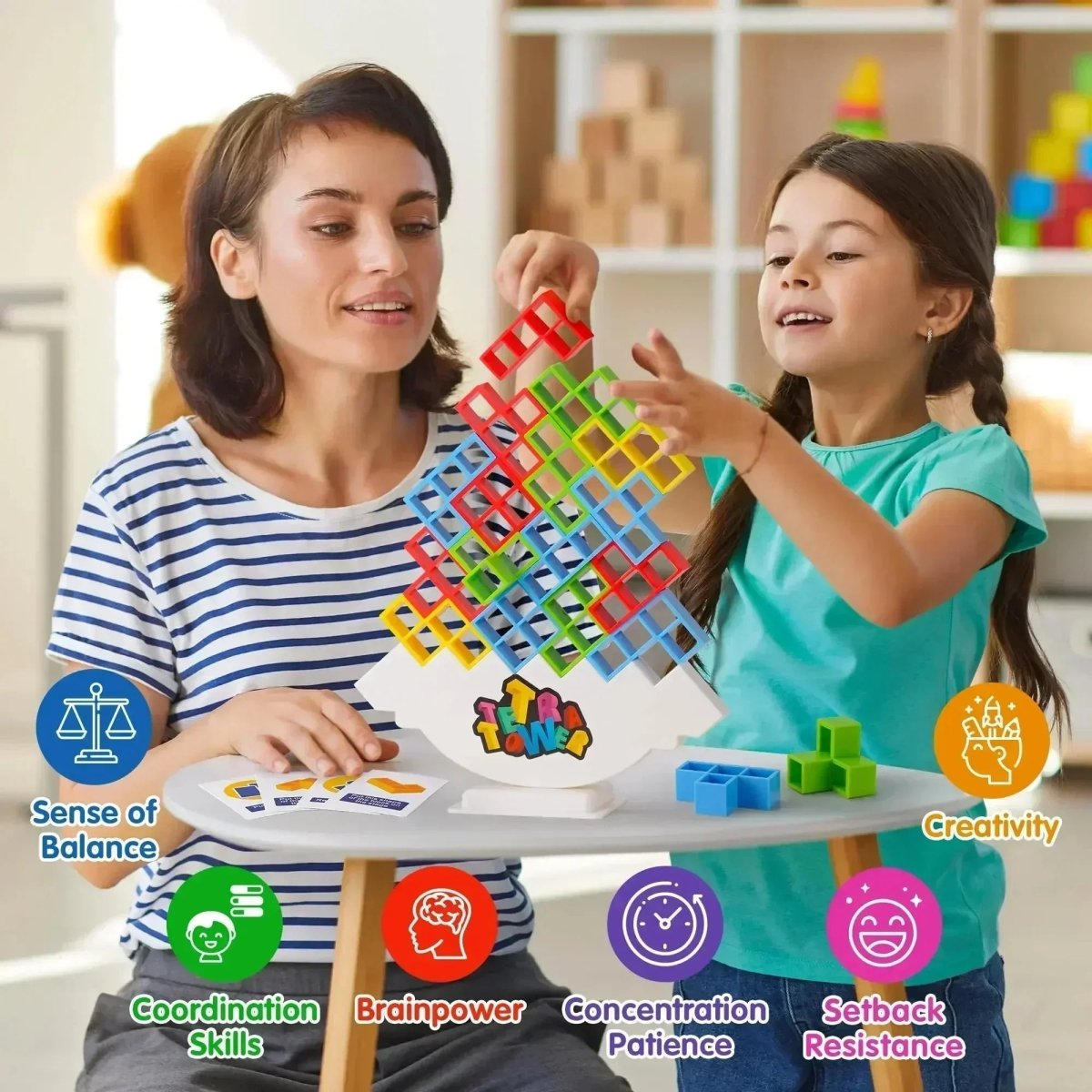 KaleidoStack Barevná vyvažovací skládací hra pro děti i dospělé